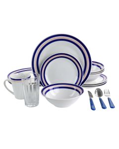 All U Need 32 Piece Ceramic Dinnerware Set in White