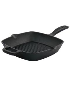 Oster Castaway 10 Inch Square Cast Iron Grill Pan with Pouring Spouts