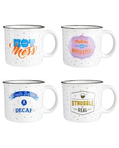 Wanda June Home By Miranda Lambert Game On 4 Piece 18 Ounce Stoneware Camper Mug Set