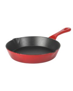 Crock-Pot Artisan 8 Inch Enameled Cast Iron Round Skillet in Gradient Red