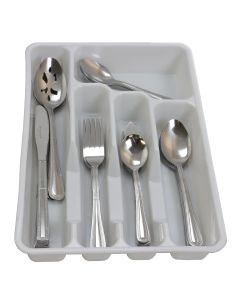 Gibson Home Basic Living Aston 45 Piece Flatware Set with Plastic Tray