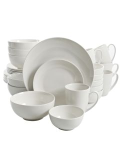 Gibson Home Ogalla 30 Piece Porcelain Dinnerware Set in White
