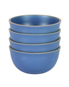 Gibson Home Rockabye 4 Piece 6.1 Inch Melamine Cereal Bowl Set in Blue