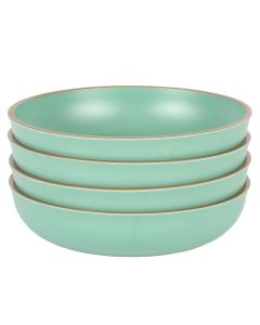 Gibson Home Rockabye 4 Piece 8.5 Inch Melamine Dinner Bowl Set In Green