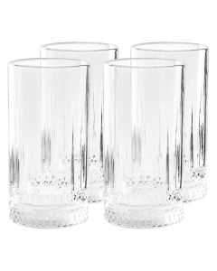 Gibson Home 4 Piece 16 Ounce Iceberg Embossed Glass Tumbler Set