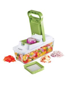Brentwood Food Chopper and Vegetable Dicer with 6.75 Cup Storage Container in Green